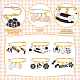SUPERFINDINGS 6Pcs 6 Style Bowknot & Heart & Bag & Number 5 Enamel Charms Safety Pin Brooches Set JEWB-FH0001-29-4