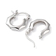 Rhodium Plated 925 Sterling Silver Hoop Earrings EJEW-K258-07P-2