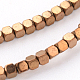 Faceted Cube Electroplate Non-magnetic Synthetic Hematite Bead Strands G-L426-03A-1