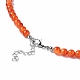 Edelstein- und Naturperlen-Halskette mit 304 Edelstahlverschluss für Damen NJEW-F302-04-4