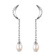 Shegrace Awesome 925 Lune pendante en argent sterling avec boucles d'oreilles à tige en perles de coquillage JE387A-1