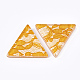 樹脂カボション  レース付き  三角形  ゴールド  36.5x41x7.5mm X-RESI-S377-20F-1