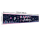 ポリエステルハンギングバナー子供の誕生日  誕生日パーティーのアイデアサイン用品  お誕生日おめでとうございます  ピンク  300x50cm AJEW-WH0190-024-2
