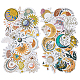 Hobbiesay 2 borsa 2 stili cartone animato luna con set di adesivi di carta floreale DIY-HY0001-45-1