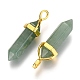 Natural Green Aventurine Double Terminated Pointed Pendants G-G902-B16-2