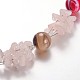 Rosa naturale collane di perline di quarzo NJEW-JN01184-02-2