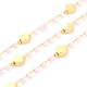 Chaînes de perles imitation perle en plastique ccb faites à la main de 3.28 pieds X-CHC-I038-23G-1