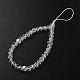 Perles de strass en verre et argile polymère rondelle chaînes de dragonne de téléphone HJEW-YW0001-05D-1