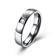 Regalos de san valentín anillos de pareja de acero de titanio grabado para mujer RJEW-BB16383-8P-1