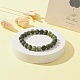 Natural Chinese Jade Round Beaded Stretch Bracelets for Women BJEW-TA00282-2