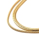 Placage ionique (ip) 304 collier à double couche de chaînes de serpent et de chevrons ronds en acier inoxydable pour hommes femmes NJEW-E046-03G-3