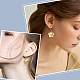 6 paires 6 styles de boucles d'oreilles en forme de dôme en verre blanc EJEW-AB00003-6