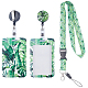 Ensembles de porte-badge d'identification en plastique abs à motif de feuilles de sunnyclue AJEW-SC0002-25-1