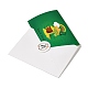 聖パトリックの日の長方形の紙のグリーティング カード  ランダムなスタイルのステッカーと封筒付き  パーティーカード用  グリーン  112~200x150~160x0.2~0.4mm AJEW-D060-01D-2
