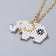 Handmade Japanese Seed Beads Pendant Necklaces NJEW-JN02445-2
