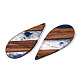 Grands pendentifs en résine transparente et bois de noyer RESI-ZX017-68-2
