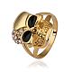 Fashion Jewelry Tin Alloy Czech Rhinestone Skull Rings For Women RJEW-BB14225-8G-1