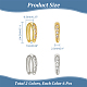 Nbeads 12Pcs 2 Colors Brass Micro Pave Clear Cubic Zirconia Snap on Bails ZIRC-NB0002-08-3