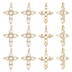 Chgcraft 12 pz veri ciondoli a croce in ottone placcato oro 18k pendenti placcati oro collana orecchini gioielli regalo per creazione di gioielli fai da te artigianato fai da te design KK-CA0003-65-1