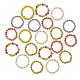 30 pièces 6 couleurs bagues rondes en perles de rocaille de verre RJEW-SZ0001-01-7