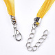 Waxed Cord and Organza Ribbon Necklace Making NCOR-T002-112-3