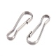304 Stainless Steel Keychain Clasp Findings STAS-O105-02P-28mm-2
