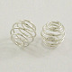 Iron Wrap-around Spiral Bead Cages IFIN-E181Y-15mm-S-1