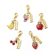 Décorations de pendentif de fruits en alliage d'émail HJEW-JM00713-02-1