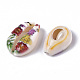Perles de coquillage cauri naturelles imprimées SSHEL-R047-01-C03-3