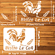 FINGERINSPIRE Bistro Le Coq Painting Stencil 8.3x11.7inch Cock Pattern Painting Template Decorative Wheat Stencil Vintage Motifs Theme Craft Stencil for Painting on Wall Wood Furniture DIY Home Decor DIY-WH0396-625-2