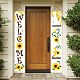 CREATCABIN Welcome Home Banner Hanging Porch Sign Sunflower Bee Summer Style for Office Indoor Outdoor Holiday Party Halloween Xmas Welcome Decorations 11.8 x 70.8 Inch HJEW-WH0011-20J-7