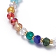 Electroplate Glass Faceted Abacus Beads Stretch Bracelets BJEW-JB04877-2