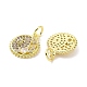 Real 18K Gold Plated Brass Micro Pave Cubic Zirconia Pendants KK-L209-056G-03-2