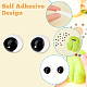 SUPERFINDINGS 36Pcs 12 Style Black & White Wiggle Googly Eyes Cabochons DIY Scrapbooking Crafts Toy Accessories GLAA-FH0001-56-4