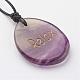 Natural & Synthetic Gemstone Pendant Necklaces NJEW-JN01773-3