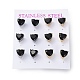6 Pair 2 Color Heart Cubic Zirconia Stud Earrings EJEW-A024-15D-1