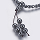 Colliers de perles de mala en hématite synthétique non magnétique NJEW-K096-11-5