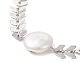 Bracelet à maillons en perles naturelles avec 304 chaines épis en acier inoxydable pour femme BJEW-TA00214-5