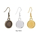 48Pcs 3 Color Brass Earring Hook Settings MAK-ZZ0001-01-2