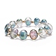 Bracelet extensible en perles de verre ovales pour femme BJEW-JB08274-4