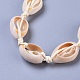 Verstellbare geflochtene Perlenarmbänder aus Kaurimuschel BJEW-JB04272-4