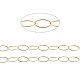 304ステンレス鋼アズキチェーン  楕円形のリンクチェーン  溶接されていない  スプールで  ゴールドカラー  20x10x1mm  約32.81フィート（10m）/ロール CHS-C006-22G-2