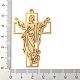 304ステンレス鋼ペンダント  十字架のイエス  ゴールドカラー  55x35x1.5mm  穴：2mm STAS-R116-04G-3