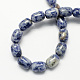 Barrel Shaped Gemstone Natural Blue Spot Jasper Beads Strands G-S114-12-2