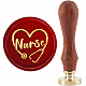 CRASPIRE Nurse Wax Seal Stamp Stethoscope Sealing Wax Stamps 30mm Retro Vintage Removable Brass Stamp Head with Wood Handle for Wedding Invitations Cards Gift Wrapping AJEW-WH0184-0833-1