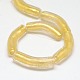 Perles tube de torsion à la main en forme de feuille d'or de Murano brins X-FOIL-L006-05-3
