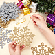 Ahadermaker 12 set 6 decorazioni natalizie in plastica con fiocco di neve in stile AJEW-GA0006-04-3