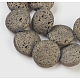 Fili di perle di roccia lavica naturale elettrodeposta G-E497-A-04-2