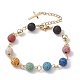 Armband aus gefärbten natürlichen Lavasteinen mit runden Perlen BJEW-JB10005-1