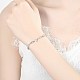 Rhombus and Flat Round Cubic Zirconia Link Chain Bracelet for Teen Girl Women BJEW-BB43411-A-5